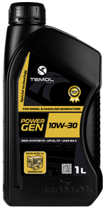 Спеціальні олії Temol Power gen 10W-30 олива для побутових та господарських генераторів
