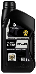 Спеціальні олії Temol Power gen 10W-40 олива для побутових та господарських генераторів